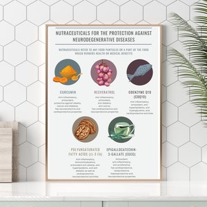 Nutraceuticals, Ernährungswissenschaftler Geschenk, Ernährung Infografik Poster, Buntes Obst und Gemüse, Küchen Dekor, Diätetiker Büro Dekor
