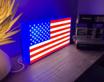 American Flag Light - 3D Printed USA Light Box