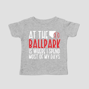 At The Ball Park Where I Spend Most of My Days Shirt, Siblings Baseball Shirt, Baseball Sister or Brother Shirt, Funny Kids Baseball T-Shirt