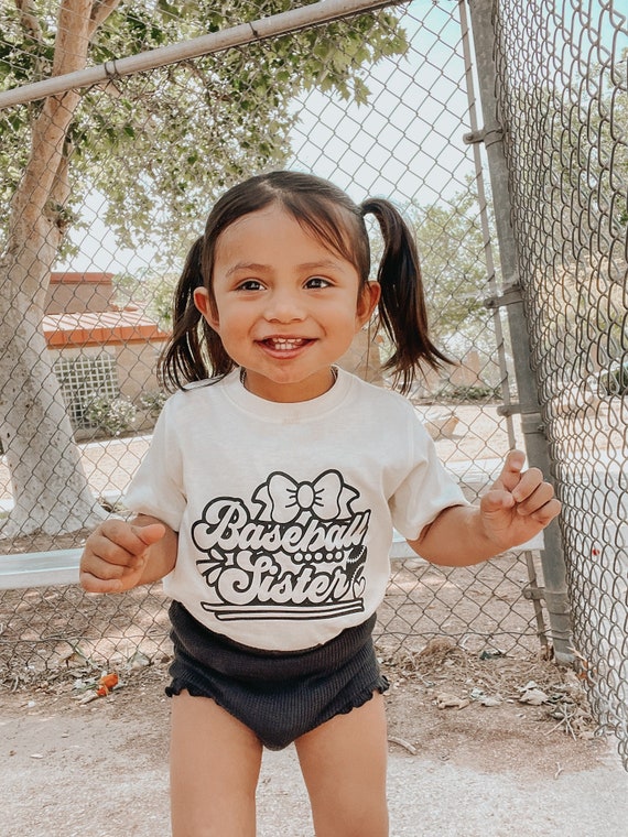 Baseball Sister Toddler Shirt - Cute Big Sister Tee With Baseball Design For Summer Casual Wear