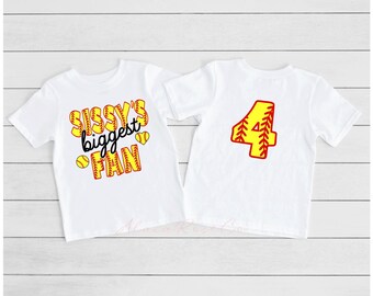 Softball Sis Shirt: Biggest Fan Tee, Girls Softball Apparel