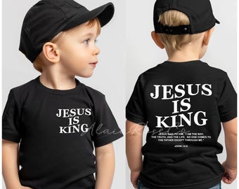 Camiseta infantil "Jesús es Rey": Fe sobre el miedo, regalo cristiano