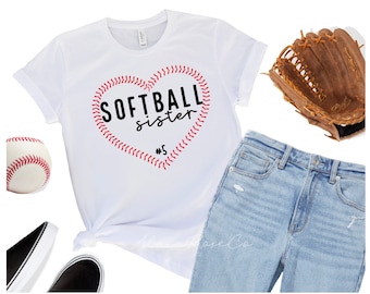 Softball Sister Shirt: Biggest Fan Tee, Girls Softball Gift