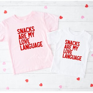 Snack Are My Love Language, Valentines Day Shirt, Xoxo Shirt, Boy Valentines Outfit, Girl Valentines Outfit, Lover Boy Shirt, Cupid Shirt image 1