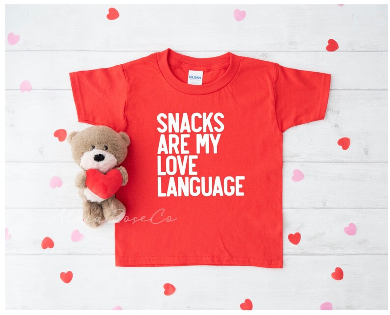 Snack Are My Love Language, Valentines Day Shirt, Xoxo Shirt, Boy Valentines Outfit, Girl Valentines Outfit, Lover Boy Shirt, Cupid Shirt image 2