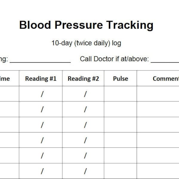 Blutdrucktabelle