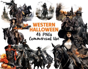 Halloween wild west clipart, dark western cowboy sublimation, goth cowgirl PNGs, Victorian gothic steampunk graphics, DIGITAL DOWNLOAD
