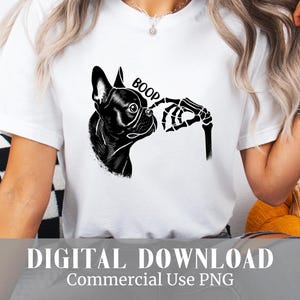 Lustiges Skelett französische Bulldogge Halloween Png, Bond Hand Png, Boop Halloween Sublimation, niedliches Skelett mit Hund Clipart, DIGITAL DOWNLOAD