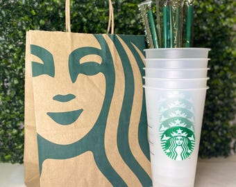 Vaso reutilizable Starbucks Venti de 24 oz para bebidas frías con tapa y pajita