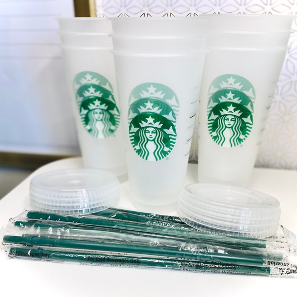 Starbucks Cold Cup / Klare Starbucks / Venti Kalte Tassen 24oz / Starbucks Tassen / Basteln / Blanko Tassen