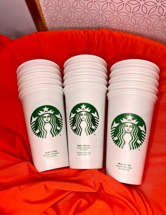 Reusable Plastic Cups With Lids 24oz Venti Size Craft Clear Cup 4 Sets Bulk  DIY