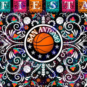 Spurs PNG Sublimation Design San Antonio Fiesta Basketball 