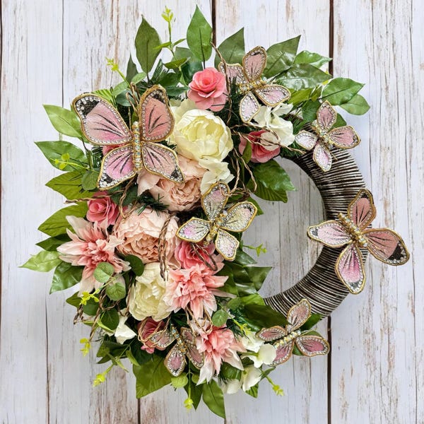 Handmade Spring wreath - Final sale / Non-returnable and Non-refundable