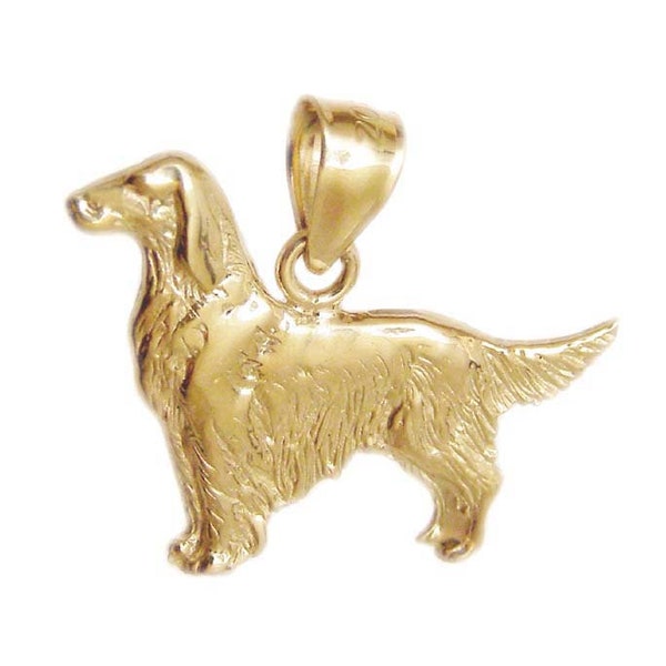 New 14k Gold Irish Setter Dog Pendant
