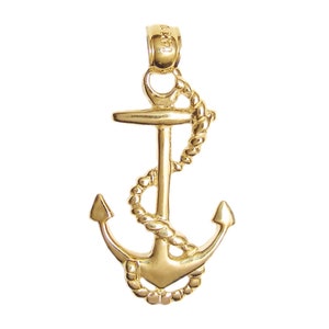 New 14k Gold Anchor Pendant