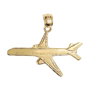 New 14k Gold Airplane Pendant