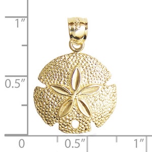 Sea Life Realistic Sand Dollar Pendant in 14K Yellow Gold - Richard