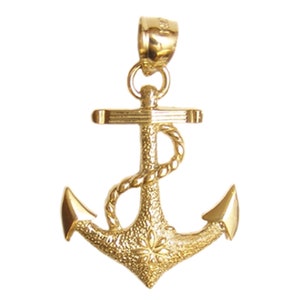 New 14k Gold Anchor Pendant