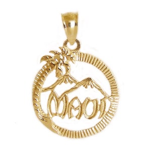 New 14k Gold Maui Island Hawaii Pendant