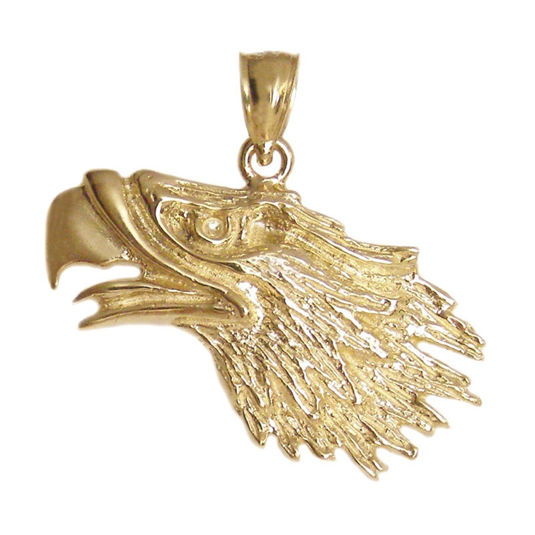 New 14k Gold Eagle Pendant - Etsy