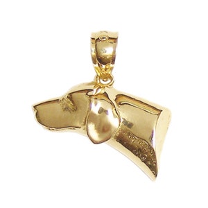 New 14k Gold Pointer Dog Pendant