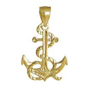 New 14k Gold Anchor Pendant