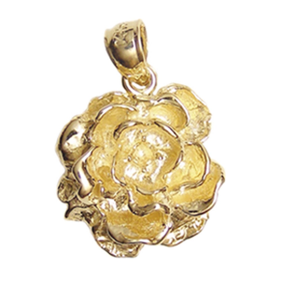 Fancy Gold R Flower New 14k Gold Rose Flower Pendant - Etsy