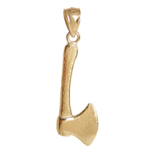 New 14k Yellow Gold Axe Pendant