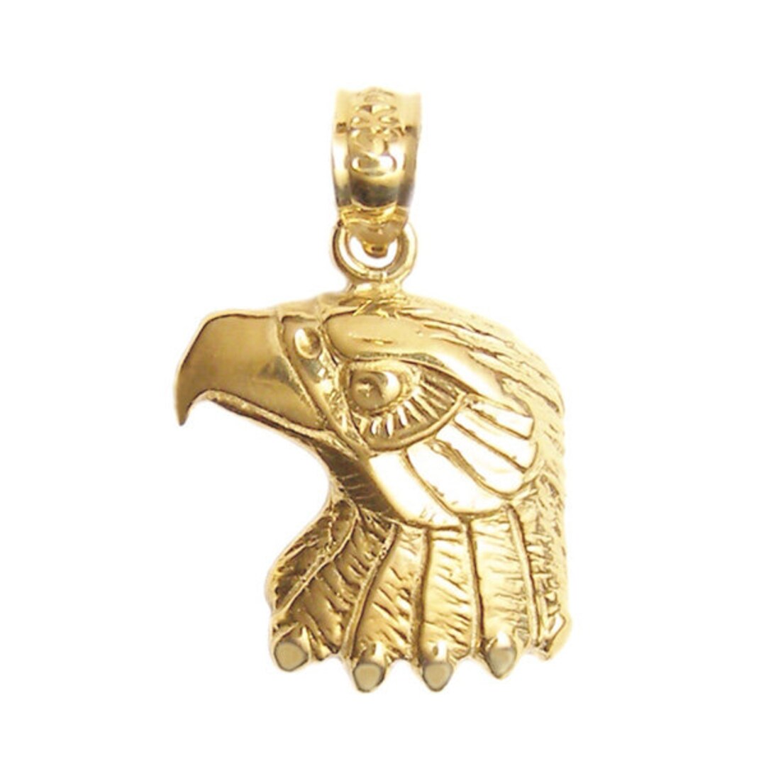New 14k Gold Eagle Charm Pendant Etsy