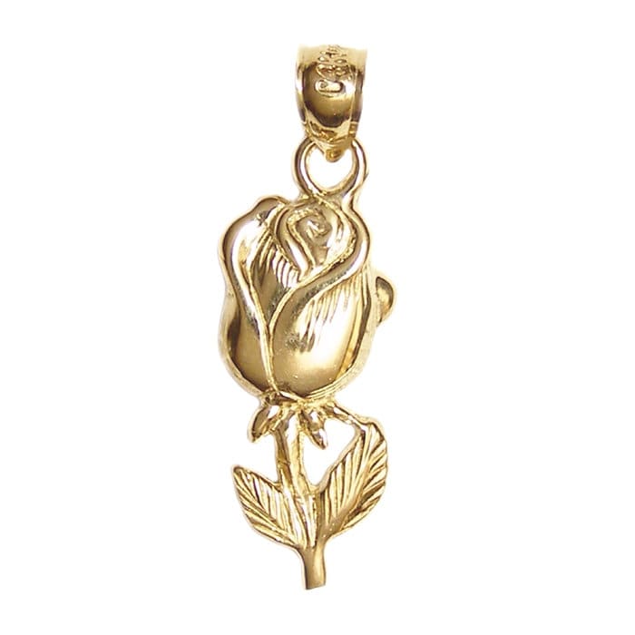 Fancy Gold R Flower New 14k Gold Rose Flower Pendant - Etsy