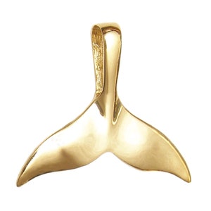 New 14k Gold Whale Tail Pendant