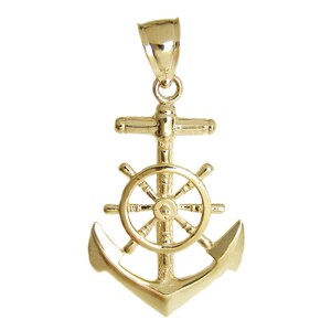New 14k Gold Anchor Pendant
