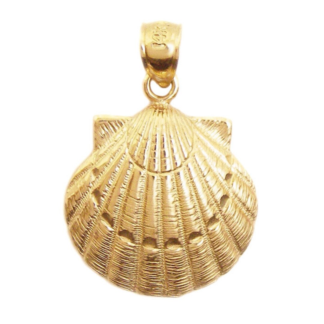 Large Gold Shell New 14k Gold Shell Pendant - Etsy