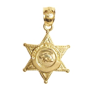 New 14k Gold Deputy Sheriff Badge Pendant