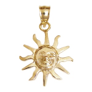 New 14k Gold Sun Pendant