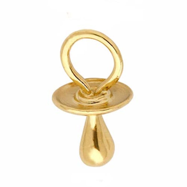 New 14k Gold Baby Pacifier Charm Pendant