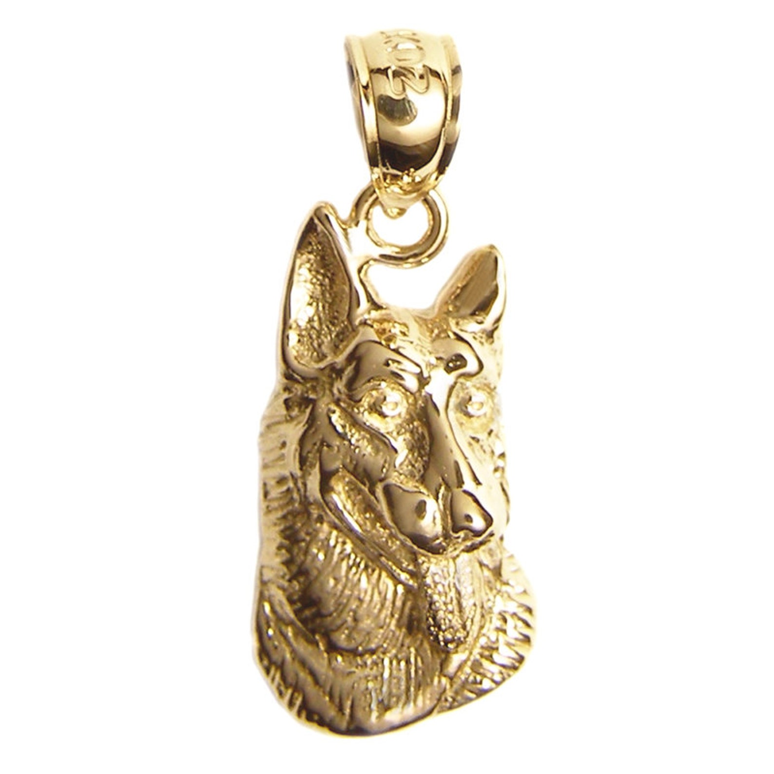 New 14k Gold German Shepherd Dog Pendant Etsy