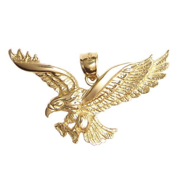 Gold Eagle Pendant Etsy