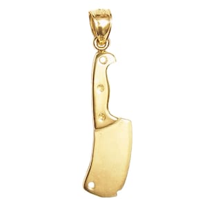 14k Yellow Gold 3-D Cleaver Knife Pendant
