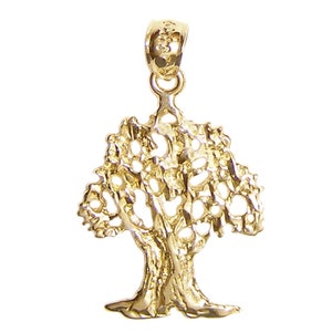 New 14k Gold Oak Tree Pendant