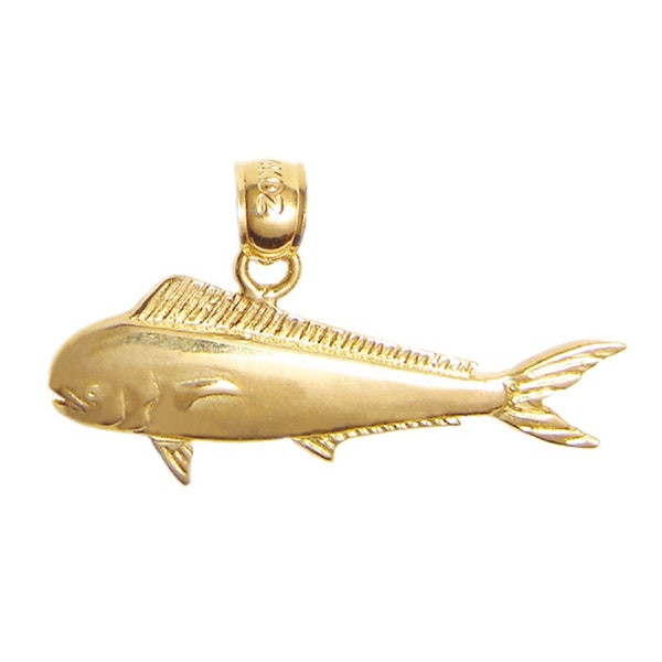 New 14k Gold Mahi Mahi Fish Pendant