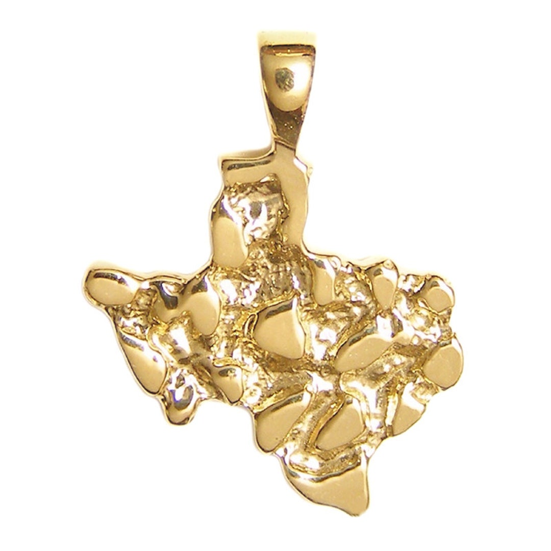New 14k Gold Map of Texas Nugget Pendant - Etsy