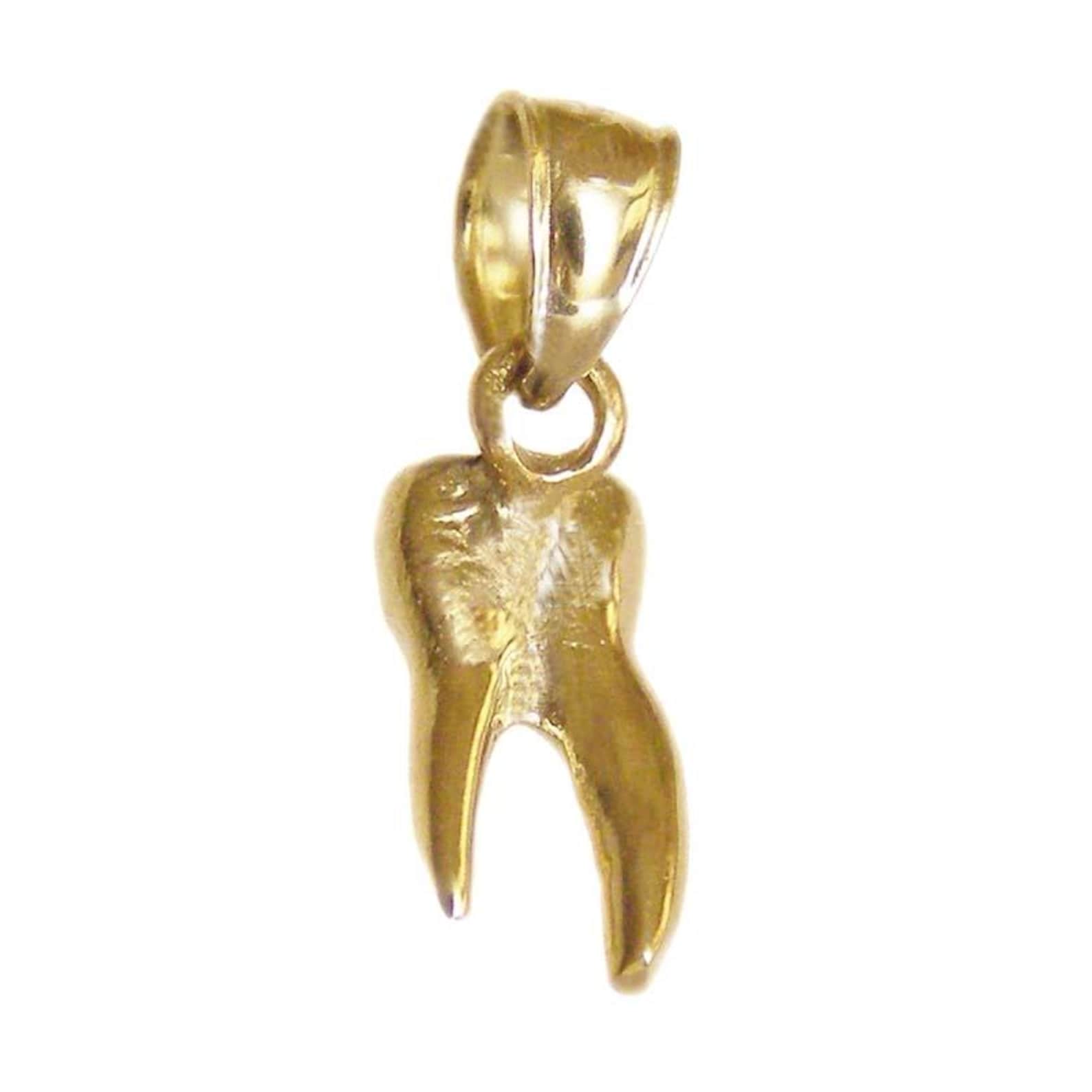 String Gold Tooth New 14k Gold 3D Tooth Pendant - Etsy
