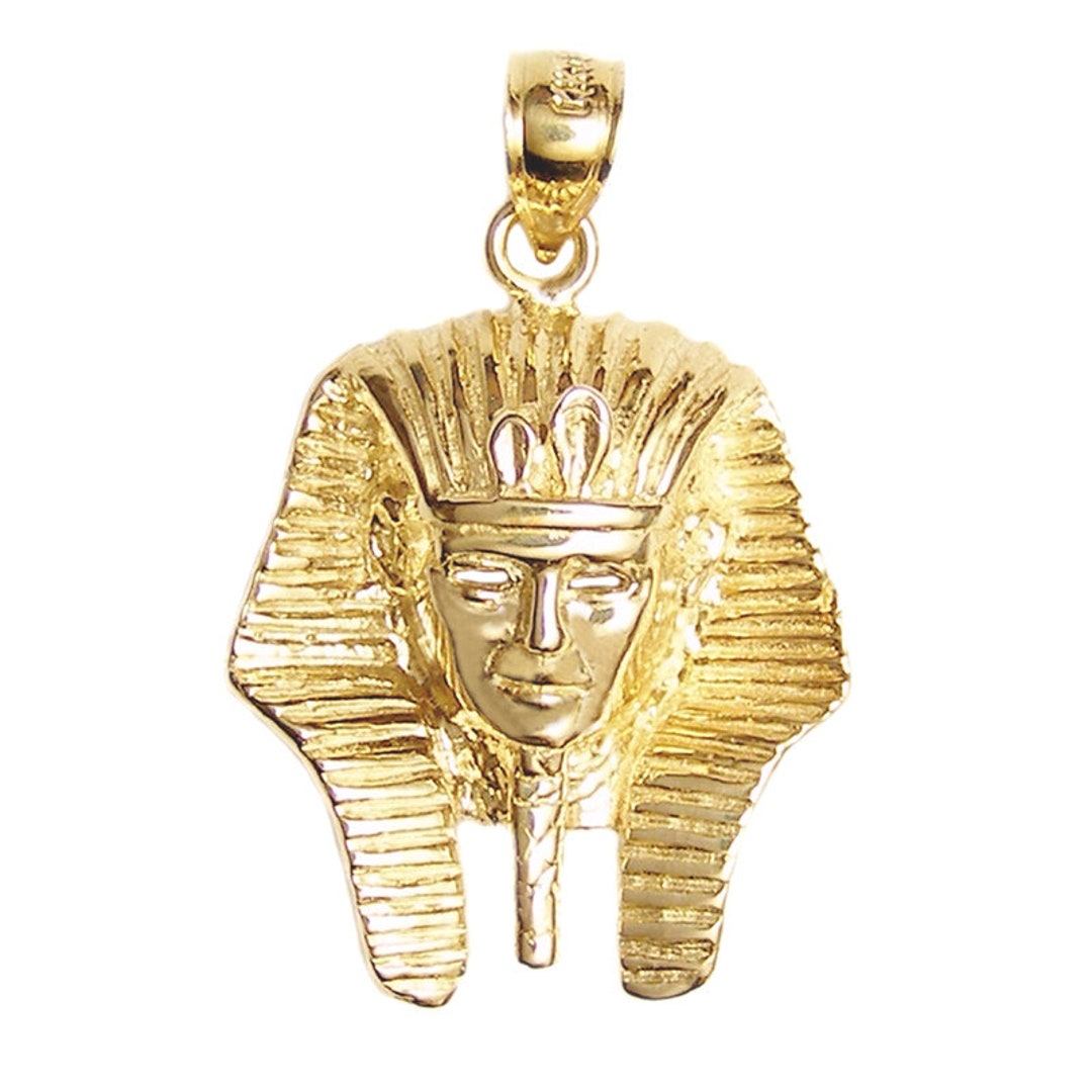Pendentif Ancien Art Déco Années 1920, Or 14K Et Diamants - Style égyptien Revival Roi Toutânkhamon