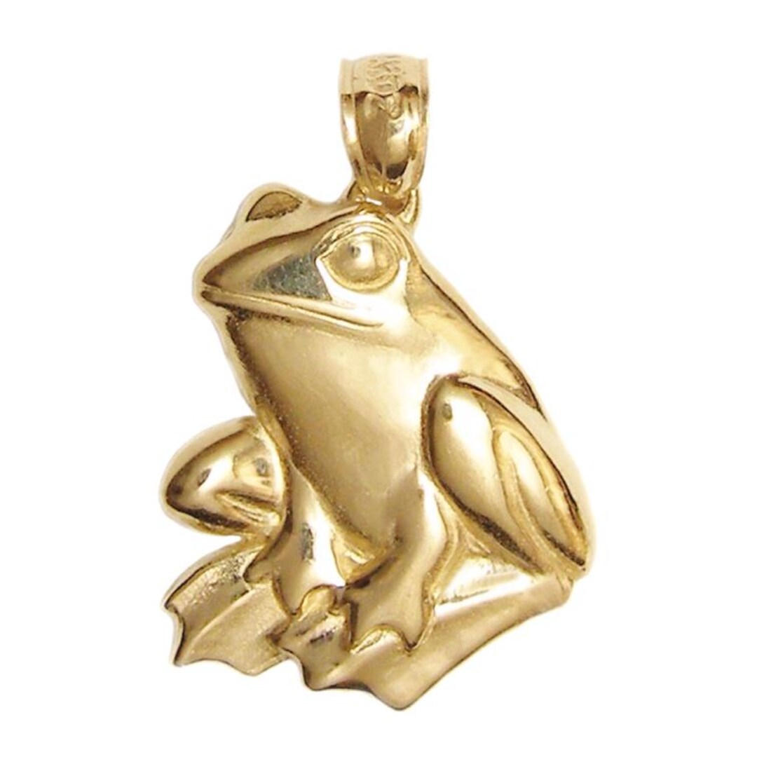 New 14k Gold Frog Pendant - Etsy