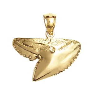 New 14k Gold Shark Tooth Pendant