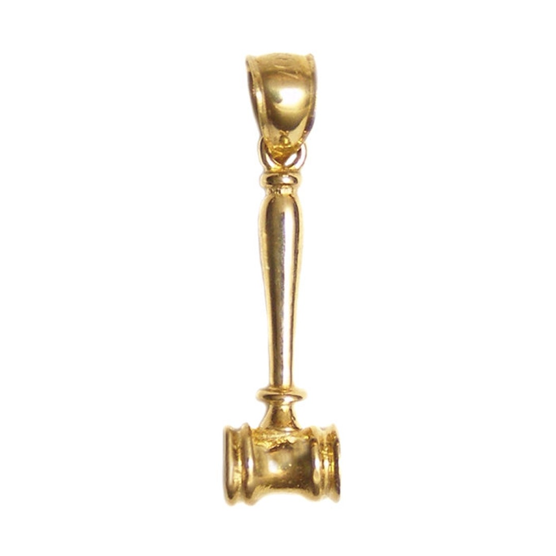 New 14k Gold Judges Gavel Pendant Etsy