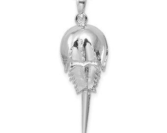 New .925 Sterling Silver Horseshoe Crab Pendant