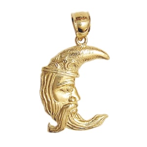 New 14K Gold Crescent Moon Pendant