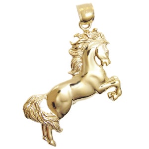New 14k Gold Stallion Horse Pendant